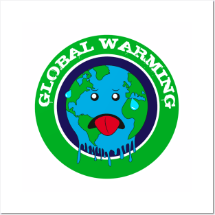 worried earth, global warming Posters and Art